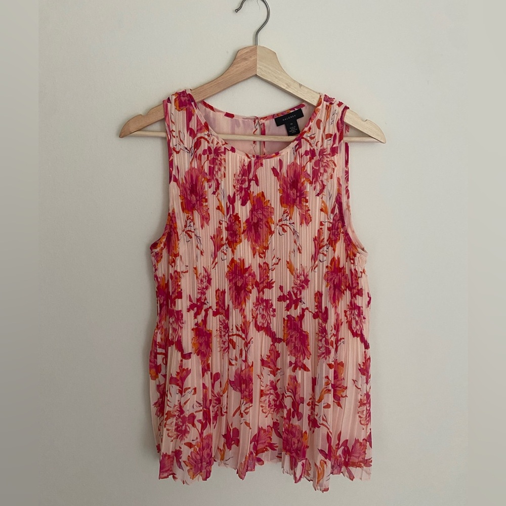 Halogen pleated sleeveless blouse